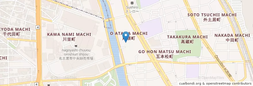 Mapa de ubicacion de 名古屋念法寺 en Japan, Aichi Prefecture, Nagoya, Atsuta Ward.