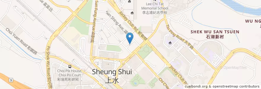 Mapa de ubicacion de 成記麵家 en China, Hong Kong, Guangdong, New Territories, North District.