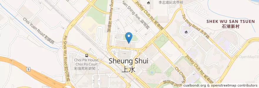 Mapa de ubicacion de 生發小吃店 en China, Hong Kong, Cantão, Novos Territórios, 北區 North District.