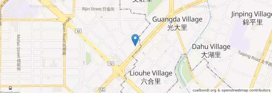 Mapa de ubicacion de 橋頭阿珍 en 臺灣, 臺中市, 北區.