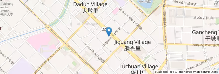 Mapa de ubicacion de 惠華日照 en 台湾, 台中市, 中区.