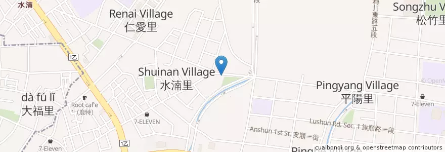 Mapa de ubicacion de 肉圓駿 en 臺灣, 臺中市, 北屯區.