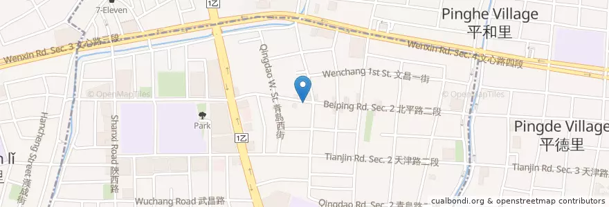 Mapa de ubicacion de 龍品快餐店 en Taiwan, Taichung, Beitun District, North District.