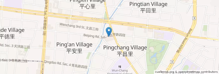 Mapa de ubicacion de 豬仔麵 en 臺灣, 臺中市, 北屯區.