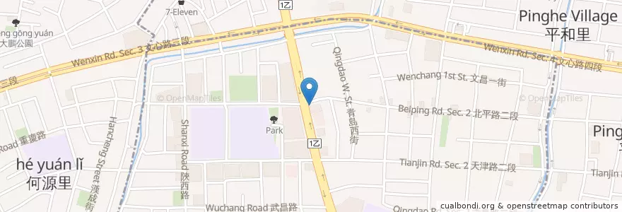 Mapa de ubicacion de 一日三 手作便當 en Тайвань, Тайчжун, 北屯區, 北區.