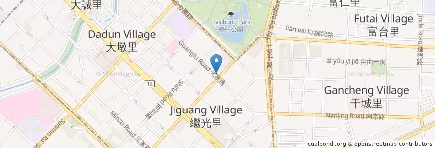 Mapa de ubicacion de Blue Moon Club en Taïwan, Taichung, 中區.