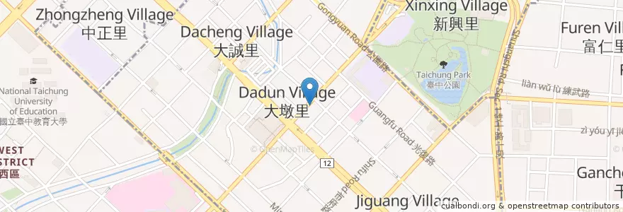 Mapa de ubicacion de 樂沺早餐店 en تايوان, تاي شانغ, 中區.