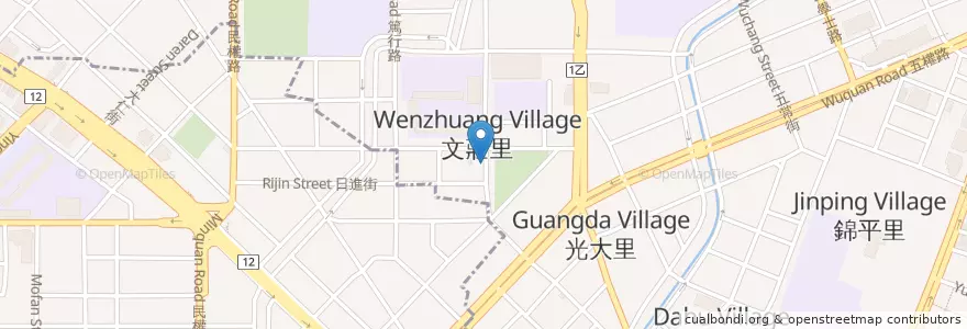 Mapa de ubicacion de 弘爺漢堡 en Tayvan, Taichung, 北區.
