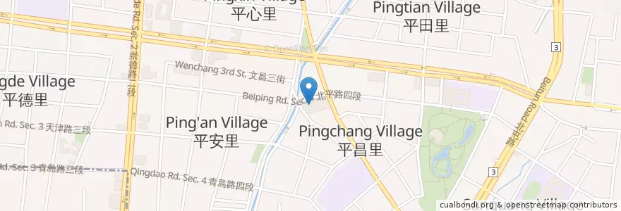 Mapa de ubicacion de 東光素食 en Taïwan, Taichung, 北屯區.