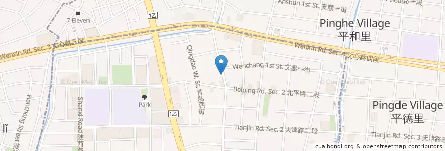 Mapa de ubicacion de 顏正原燒烤 en Taiwan, Taichung, 北屯區, 北區.