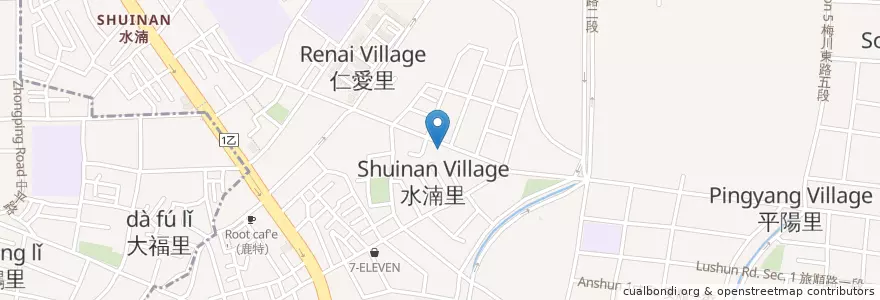 Mapa de ubicacion de 一米麥 en 타이완, 타이중 시, 베이툰 구.