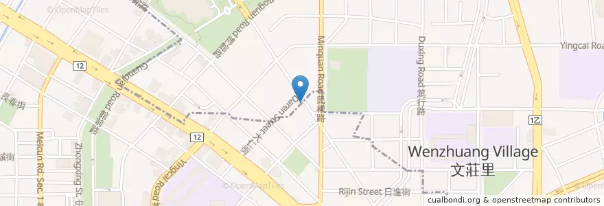 Mapa de ubicacion de 鈕吧音樂餐廳 en Tayvan, Taichung.