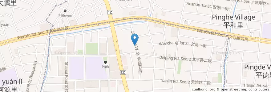 Mapa de ubicacion de 老三良麵 en 臺灣, 臺中市, 北屯區, 北區.