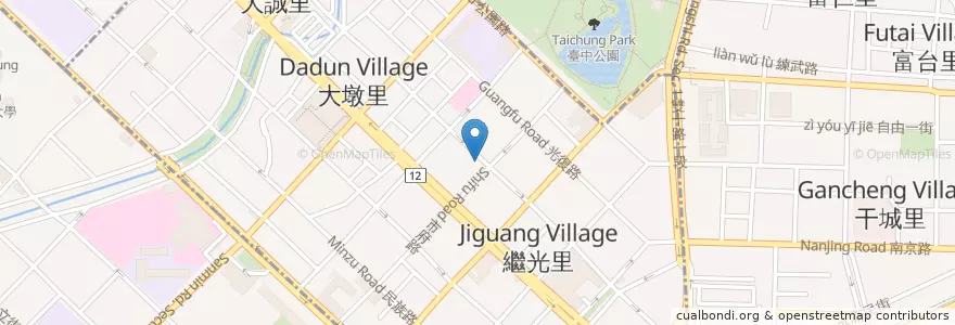 Mapa de ubicacion de 糕糕在尚 en Taiwan, Taichung, Central District.