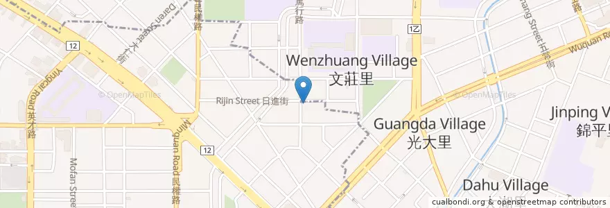 Mapa de ubicacion de 二鍋頭東山鴨頭 en 타이완, 타이중 시, 베이구.