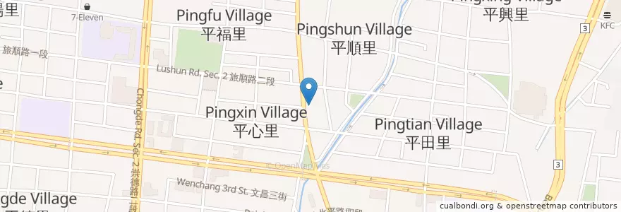 Mapa de ubicacion de 三分味牛肉麵 en Taiwan, Taichung, 北屯區.