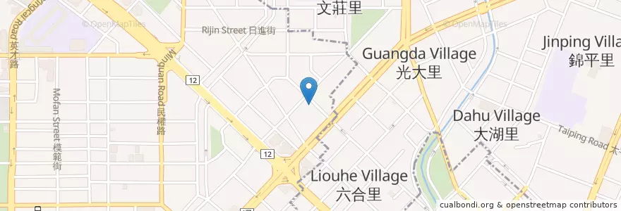 Mapa de ubicacion de 台灣麵線 en تایوان, تایچونگ, 北區.
