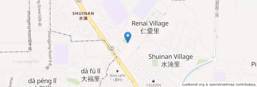 Mapa de ubicacion de 福州風味鍋邊糊 en 臺灣, 臺中市, 北屯區.
