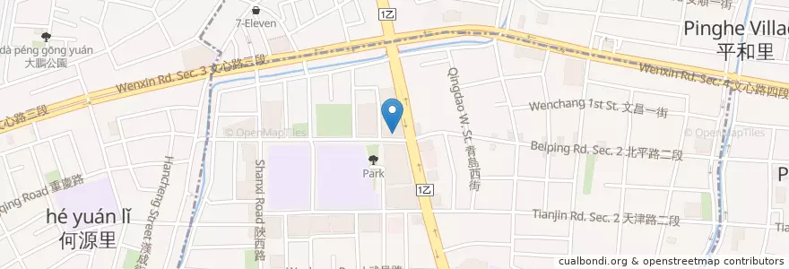 Mapa de ubicacion de 良盛-丼飯食物所 en 臺灣, 臺中市, 北屯區, 北區.