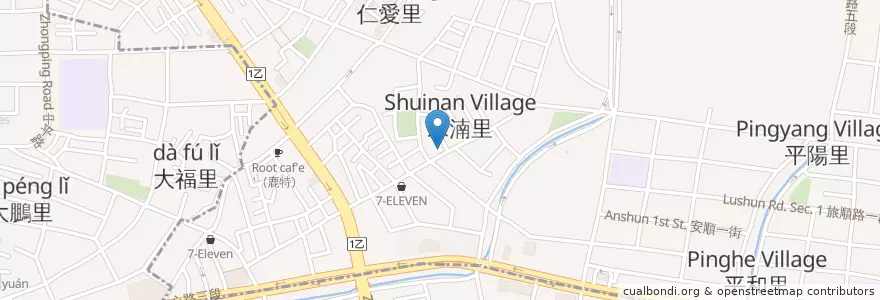 Mapa de ubicacion de 川東味臭豆腐 en 台湾, 台中市, 北屯区.