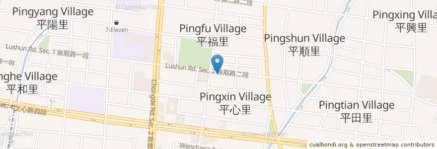 Mapa de ubicacion de 掐手薄皮手工披薩 en Tayvan, Taichung, 北屯區.