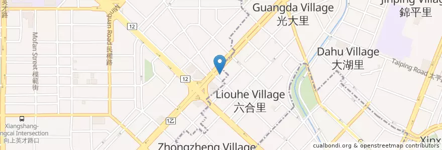 Mapa de ubicacion de 饈呼暇 en Taiwan, 臺中市, 北區.