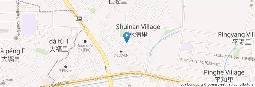 Mapa de ubicacion de 林記廣東粥 en تايوان, تاي شانغ, 北屯區.