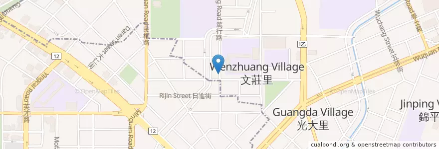 Mapa de ubicacion de 篤行飯店 en Taiwan, 臺中市, 北區.