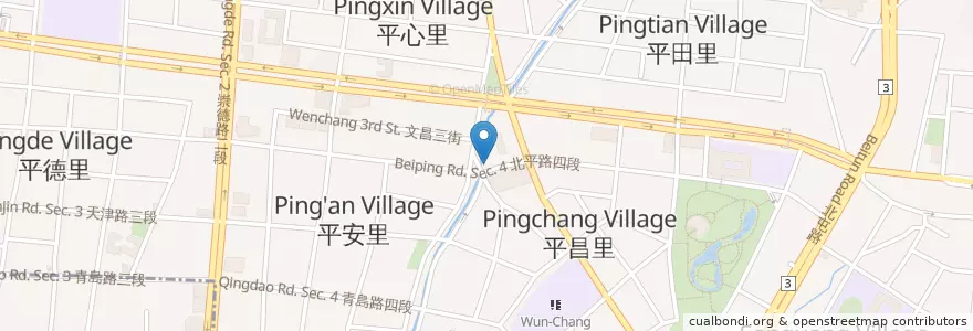 Mapa de ubicacion de 東帝牛排 en 臺灣, 臺中市, 北屯區.
