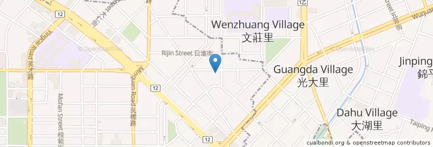 Mapa de ubicacion de 老牌珠麵店 en تايوان, تاي شانغ, 北區.