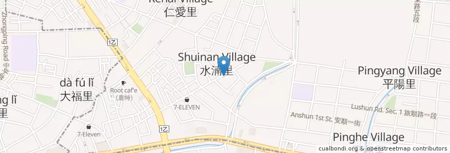 Mapa de ubicacion de 山東饅頭 en تایوان, تایچونگ, 北屯區.