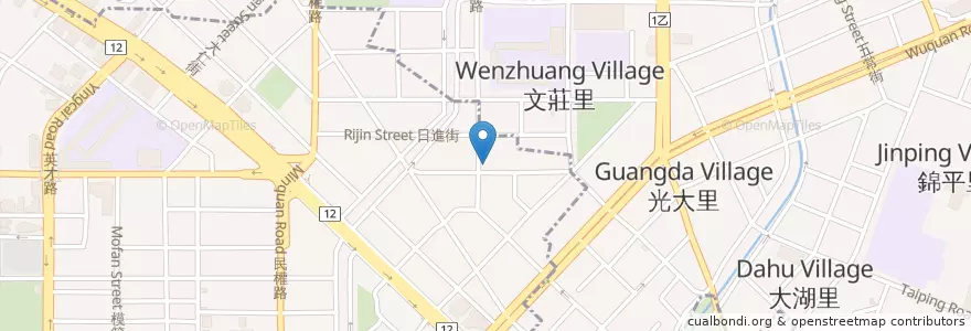 Mapa de ubicacion de 不倒翁海產店 en Tayvan, Taichung, 北區.