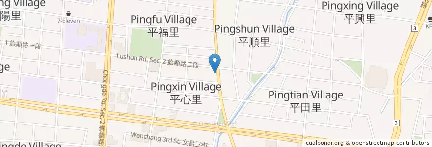 Mapa de ubicacion de 昌平炸雞王 en Taiwan, Taichung, 北屯區.