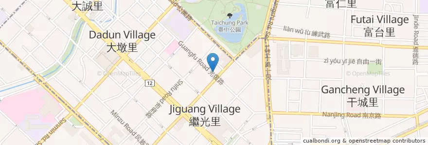 Mapa de ubicacion de 樂咖現炒 en Тайвань, Тайчжун, 中區.