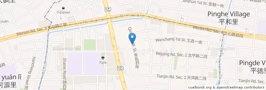 Mapa de ubicacion de 喜米早餐樂 en 臺灣, 臺中市, 北屯區, 北區.