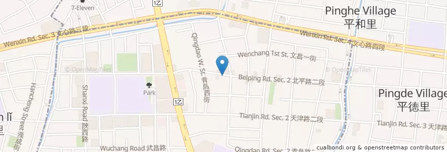 Mapa de ubicacion de 李媽媽豬排飯 en Taiwan, Taichung, 北屯區, 北區.