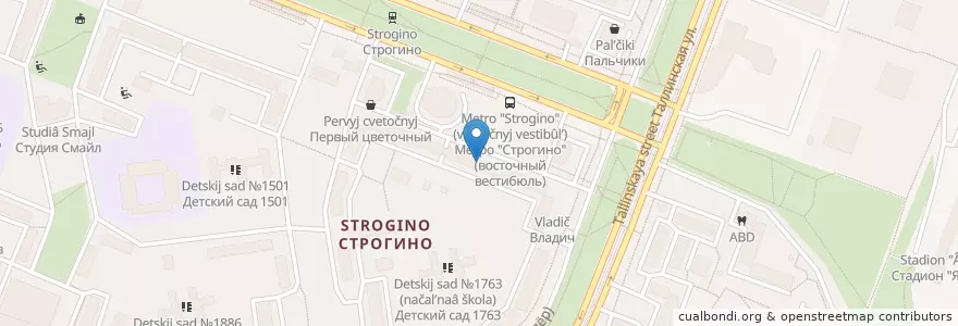 Mapa de ubicacion de Без боли en Rusland, Centraal Federaal District, Moskou, Северо-Западный Административный Округ, Район Строгино.