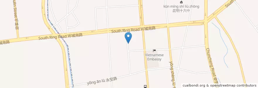 Mapa de ubicacion de Family restaurant en Chine, Yunnan, 昆明市, 官渡区, 太和街道.
