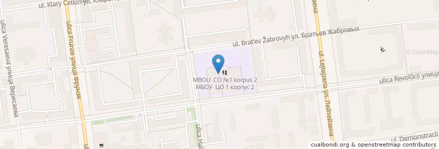 Mapa de ubicacion de МБОУ Центр образования № 1 корус 2 en Rusia, Distrito Federal Central, Óblast De Tula, Городской Округ Тула.
