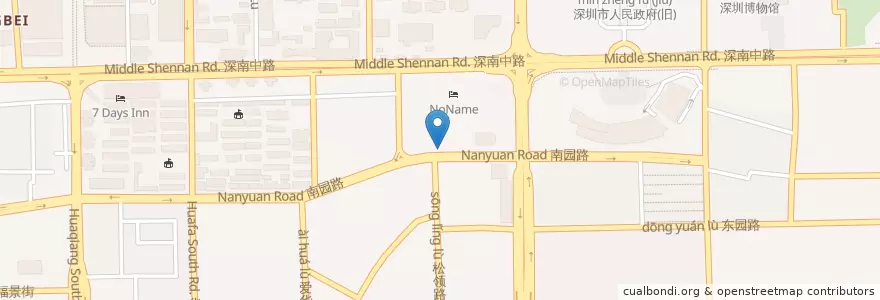 Mapa de ubicacion de 中国银行 en China, Guangdong, Shenzhen, 福田区.