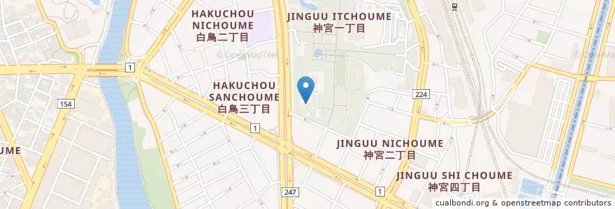 Mapa de ubicacion de 上知我麻神社 en Japan, Aichi Prefecture, Nagoya, Atsuta Ward.