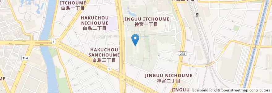Mapa de ubicacion de 別宮 八剣宮 en Japon, Préfecture D'Aichi, 名古屋市, 熱田区.