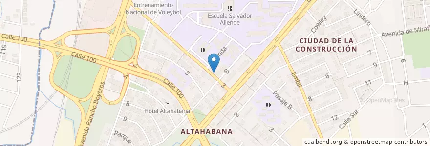 Mapa de ubicacion de Villar Cafe en Cuba, Havana, Boyeros.