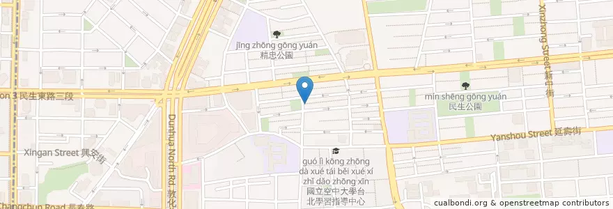 Mapa de ubicacion de 胖張水煎包 en Тайвань, Новый Тайбэй, Тайбэй, 松山區.