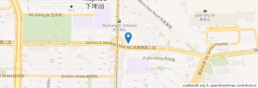 Mapa de ubicacion de 躼腳日式料理 en 타이완, 신베이 시, 타이베이시, 쑹산 구.