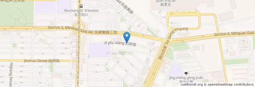 Mapa de ubicacion de 松柏自助餐 en تايوان, تايبيه الجديدة, تايبيه, 松山區.