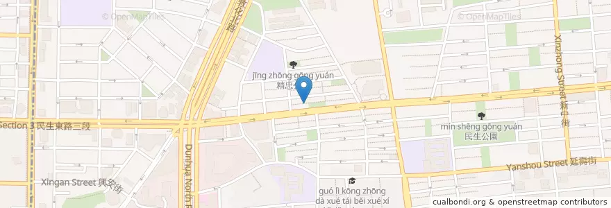 Mapa de ubicacion de 食采集思 en 台湾, 新北市, 台北市, 松山区.
