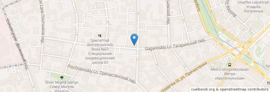 Mapa de ubicacion de Гречка Лаб en Rusland, Centraal Federaal District, Moskou, Центральный Административный Округ, Район Хамовники.
