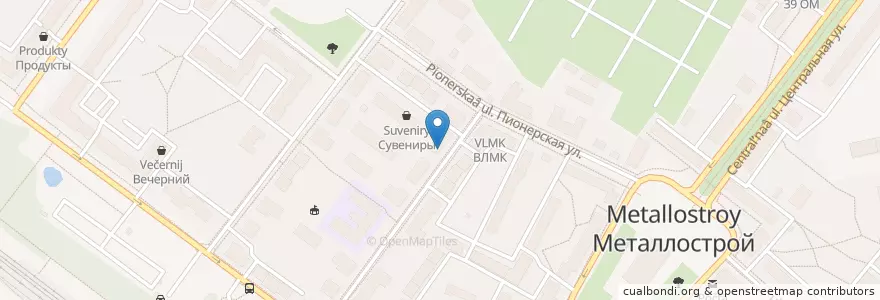 Mapa de ubicacion de Хеликс en Russland, Föderationskreis Nordwest, Oblast Leningrad, Sankt Petersburg, Колпинский Район, Металлострой.