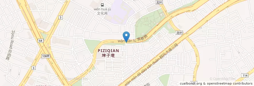 Mapa de ubicacion de 埤墘公園 en تايوان, تايبيه الجديدة, 板橋區.